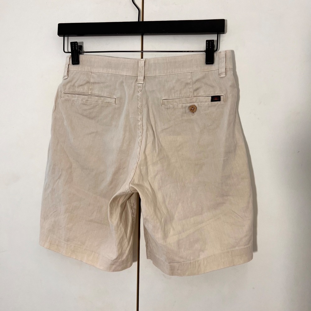 Faherty Chino‎ Shorts Mens 28 Beige Linen Organic Cotton Travel Coastal Summer - Picture 3 of 7